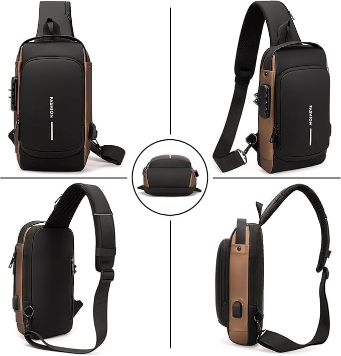 Men’s Premium PU Leather Chest Bag