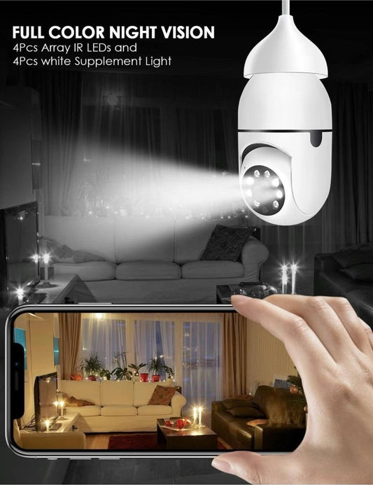 360° Rotating Smart Bulb Security Camera
