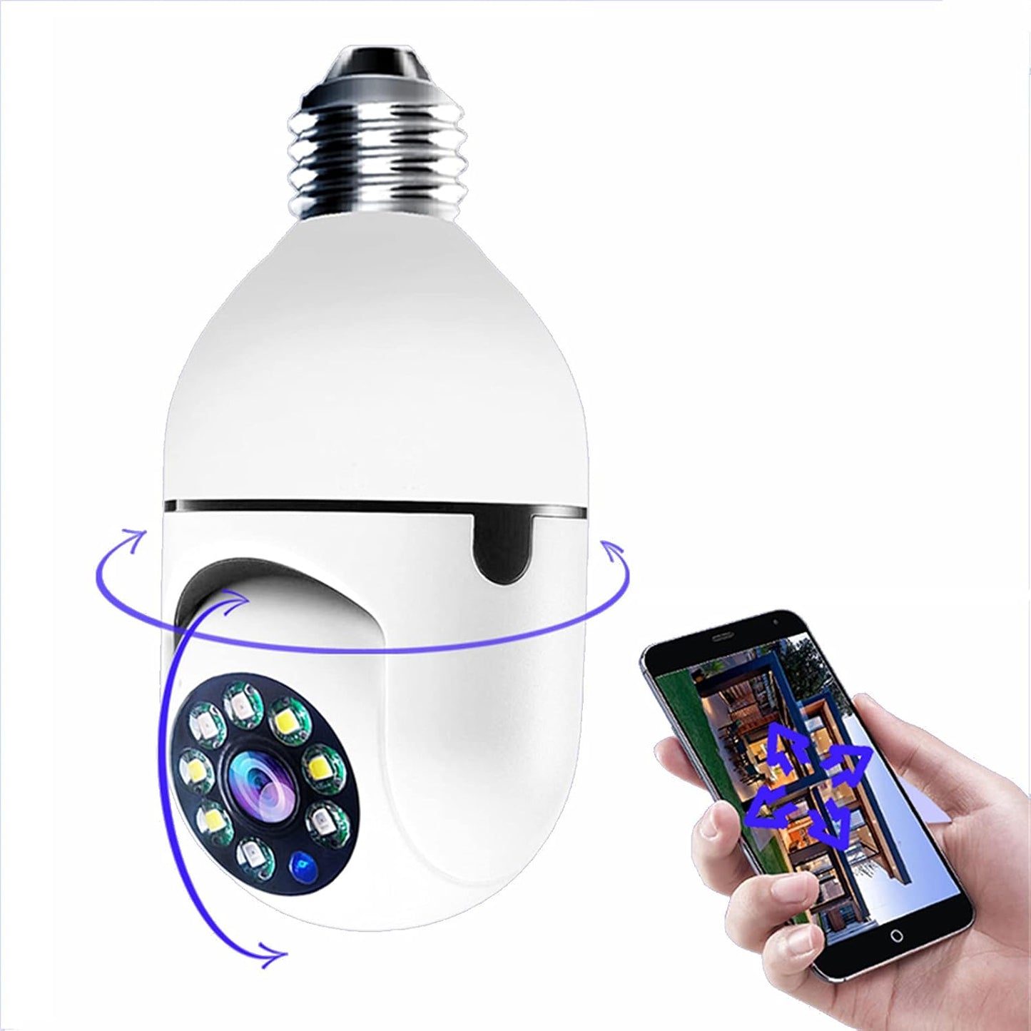 360° Rotating Smart Bulb Security Camera
