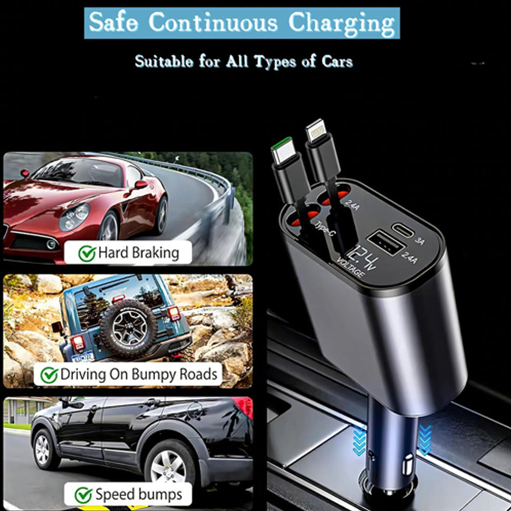 120W Retractable Car Fast charger