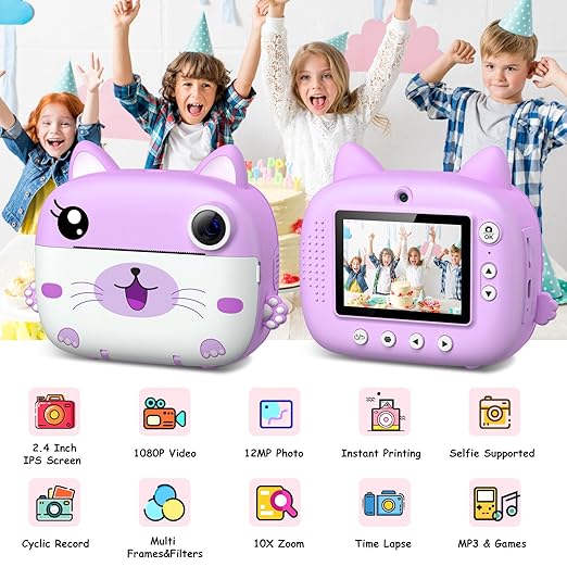 2.5K Digital Video Instant Print Camera for Kids