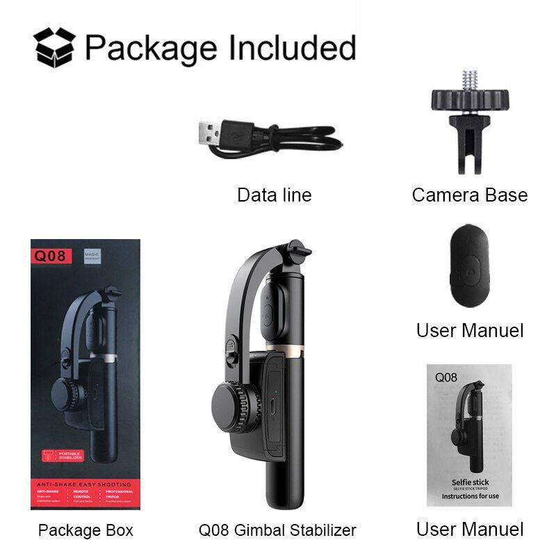 Gimbal Stabilizer selfile stick tripod